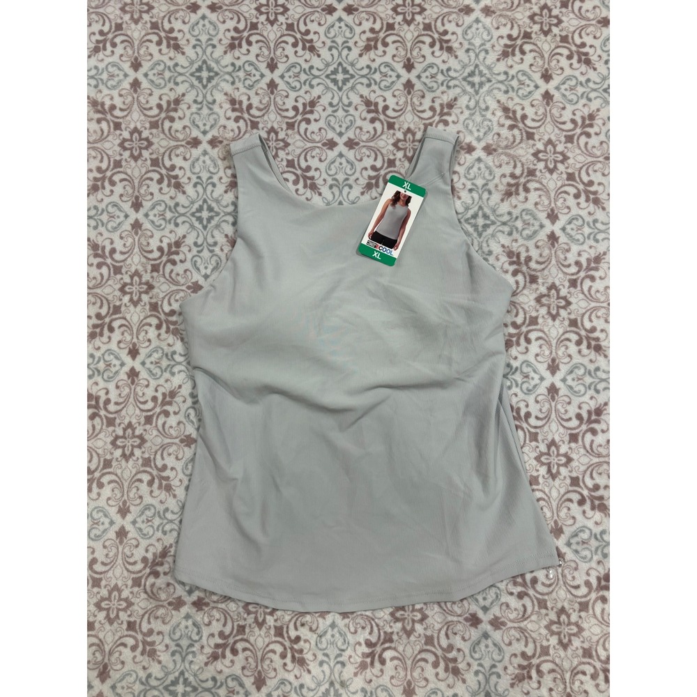 32 Degrees Cool Ribbed Tank Top Light Gray Sleeveless XL NWT